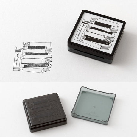 Stämpel Paintable Stamp Pre - inked - Reading List - 3 - Midori - Tidformera