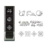 Stämpel Paintable Stamp Roller - Cat & Landscape - 2 - Midori - Tidformera