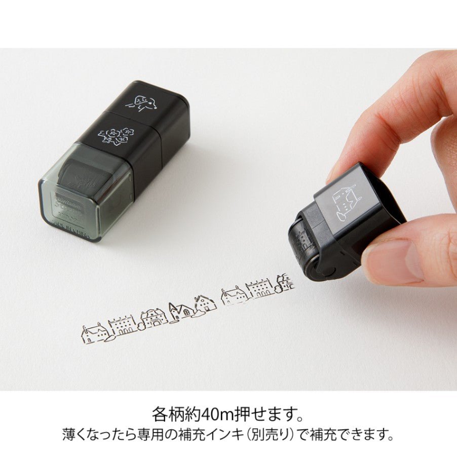 Stämpel Paintable Stamp Roller - Dog & Landscape - 3 - Midori - Tidformera