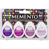 Stämpeldyna Memento Dew Drop - Juicy Purples från Tsukineko. Förpackning med 4 st lila stämpeldynor. - Tidformera