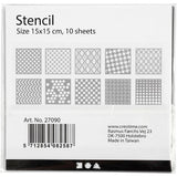 Stencil 15 x 15 cm - 10 - pack - 4 - Creotime - Tidformera