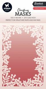 Stencil Holly Frame Christmas - 1 - Studio Light - Tidformera