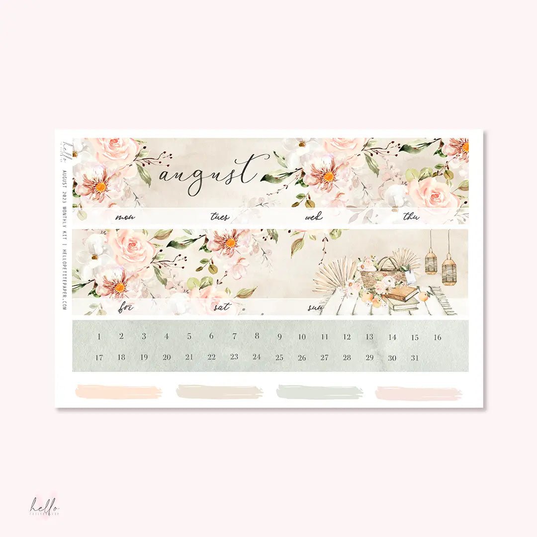 Sticker Kit Monthly - August - 2 - Hello Petite Paper - Tidformera