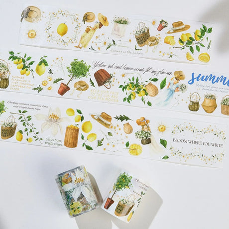 Sticker Pet Tape - Pre-cut - 60 mm - Lemon Breeze - 1 - Washi Tape Shop - Tidformera
