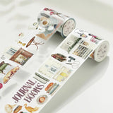 Sticker Pet Tape - Pre - cut - Cats and Books - 70 mm - 5 - Washi Tape Shop - Tidformera