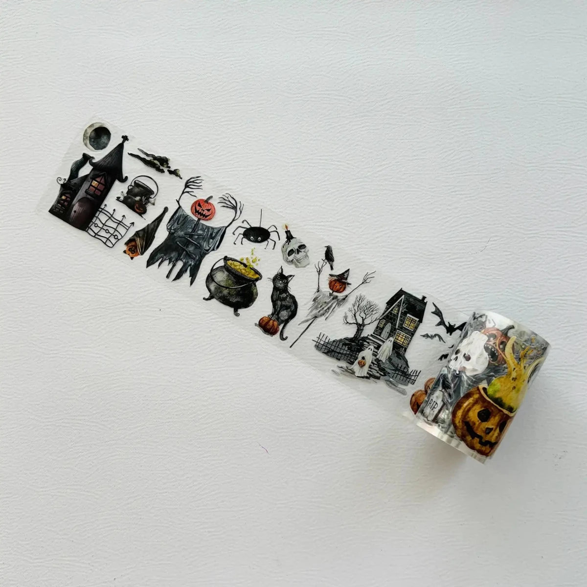 Sticker Pet Tape - Pre-cut - Haunted House - 65 mm - 2 - Washi Tape Shop - Tidformera