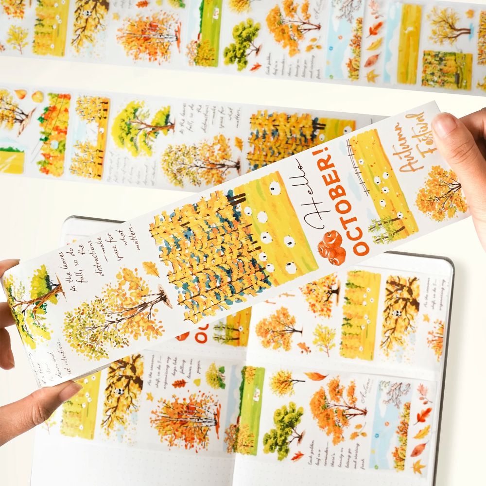 Sticker Pet Tape - Pre-cut - Hello Autumn - 70 mm - 2 - Washi Tape Shop - Tidformera