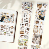 Sticker Pet Tape - Pre - cut - Life of Coffee - 70 mm - 1 - Washi Tape Shop - Tidformera