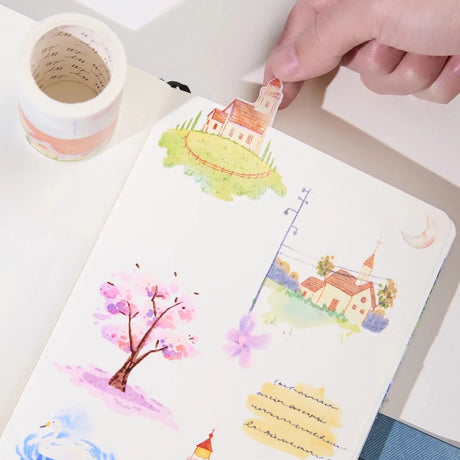 Sticker Pet Tape - Pre - cut - Misty Blush - 70 mm - 6 - Washi Tape Shop - Tidformera