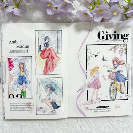 Sticker Pet Tape - Pre - cut - Morning Drizzle - 65 mm - 9 - Washi Tape Shop - Tidformera