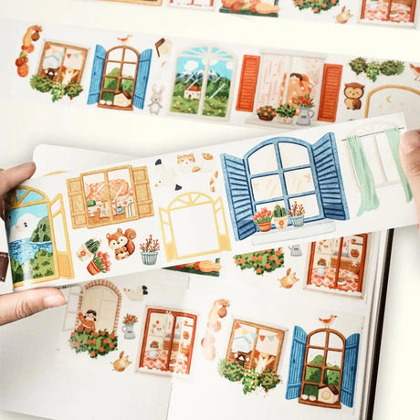 Sticker Pet Tape - Pre - cut - Pane & Simple - 70 mm - 4 - Washi Tape Shop - Tidformera