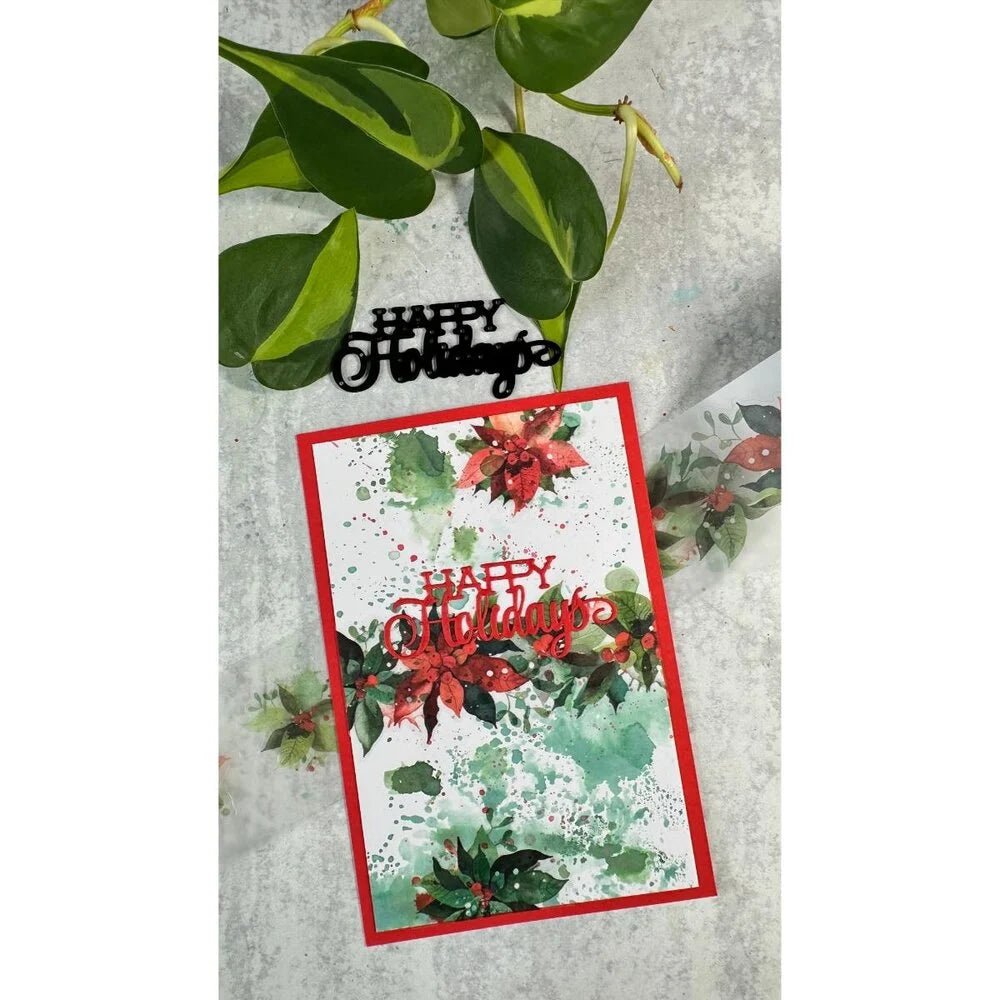 Sticker Pet Tape - Pre - cut - Poinsettia 50 mm - 3 - Arden Creative Studio - Tidformera