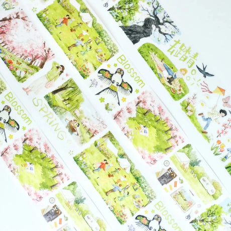 Sticker Pet Tape - Pre - cut - Sakura Voyage - 70 mm - 1 - Washi Tape Shop - Tidformera