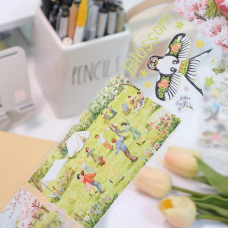 Sticker Pet Tape - Pre - cut - Sakura Voyage - 70 mm - 2 - Washi Tape Shop - Tidformera