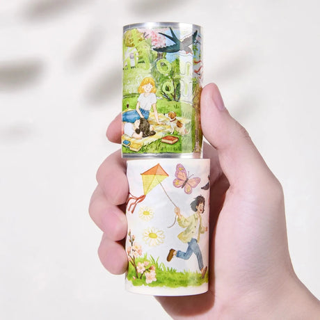 Sticker Pet Tape - Pre - cut - Sakura Voyage - 70 mm - 6 - Washi Tape Shop - Tidformera