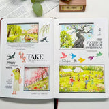 Sticker Pet Tape - Pre - cut - Sakura Voyage - 70 mm - 9 - Washi Tape Shop - Tidformera