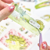 Sticker Pet Tape - Pre - cut - Sakura Voyage - 70 mm - 5 - Washi Tape Shop - Tidformera