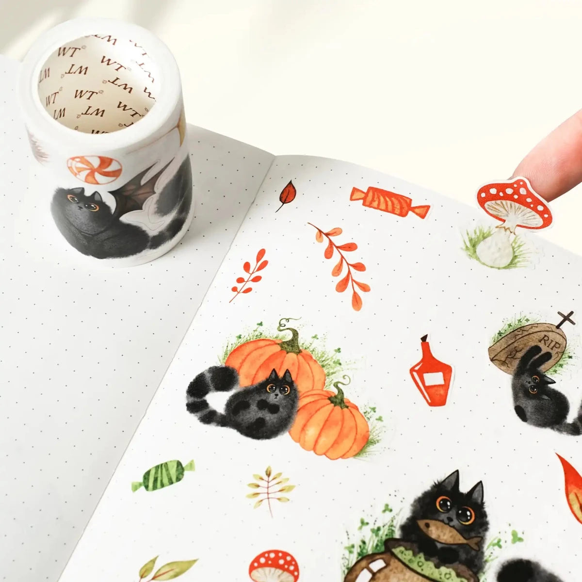 Sticker Pet Tape - Pre-cut - Shadow Paws - 60 mm - 2 - Washi Tape Shop - Tidformera