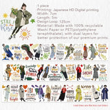 Sticker Pet Tape - Pre - cut - Silent Silhouette - 70 mm - 10 - Washi Tape Shop - Tidformera