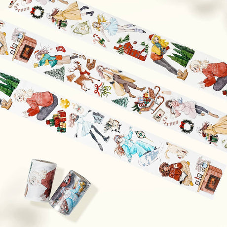 Sticker Pet Tape - Pre - cut - Snowy Strolls - 65 mm - 2 - Washi Tape Shop - Tidformera