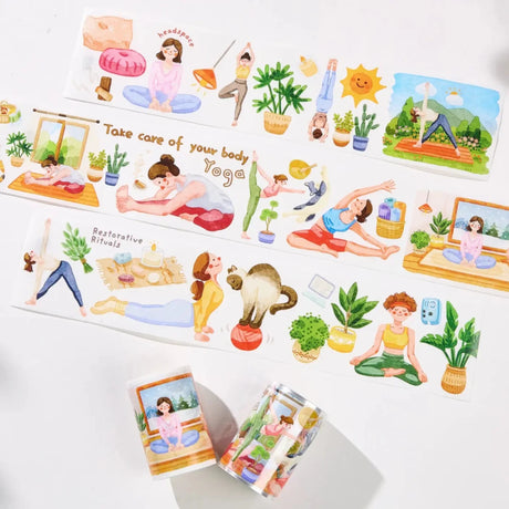 Sticker Pet Tape - Pre - cut - Yoga Ode - 65 mm - 2 - Washi Tape Shop - Tidformera