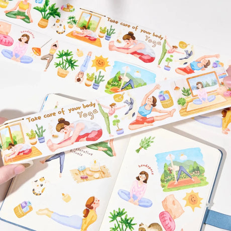 Sticker Pet Tape - Pre - cut - Yoga Ode - 65 mm - 4 - Washi Tape Shop - Tidformera