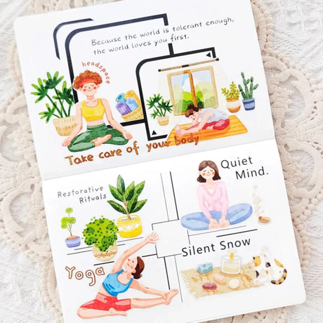 Sticker Pet Tape - Pre - cut - Yoga Ode - 65 mm - 3 - Washi Tape Shop - Tidformera