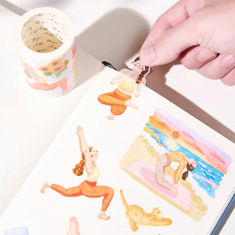 Sticker Pet Tape - Pre - cut - Yoga Sonnet - 65 mm - 6 - Washi Tape Shop - Tidformera
