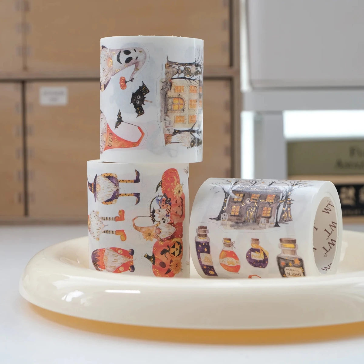 Sticker Set Washi Tape - Luminous Haunt - 3-pack - 5 - Washi Tape Shop - Tidformera
