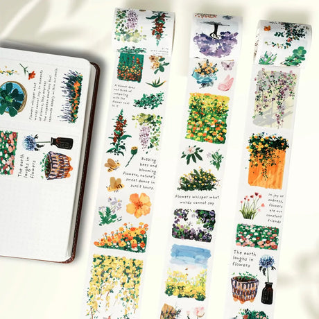 Sticker Set Washi Tape - Spring Oasis - 3-pack  från Washi Tape Shop -  Vårblommiga stickers på rulle i 3-pack. Tidformera