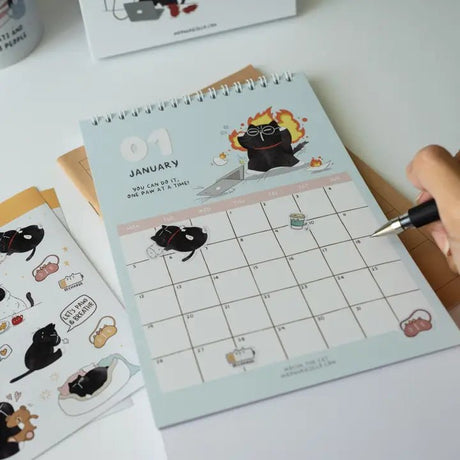 Sticker Sheet - Mocha Cat - Paws and recharge - 4 - CutieSquad - Tidformera