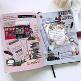 Sticker Washi Tape - Pre - cut - Cats and Books - 70 mm - 7 - Washi Tape Shop - Tidformera