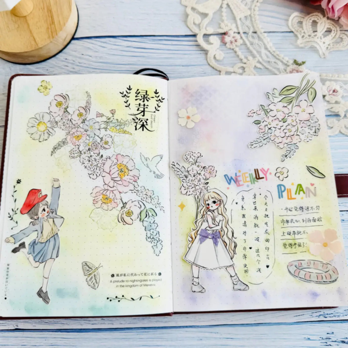 Sticker Washi Tape - Pre - cut - Garden Sprout - 65 mm - 3 - Washi Tape Shop - Tidformera