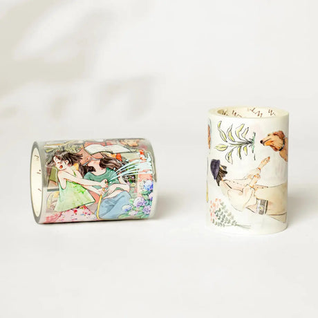 Sticker Washi Tape - Pre - cut - Leisurely Days - 60 mm - 6 - Washi Tape Shop - Tidformera