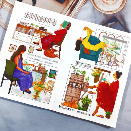 Sticker Washi Tape - Pre - cut - Nostalgic Moments - 72 mm - 5 - Washi Tape Shop - Tidformera