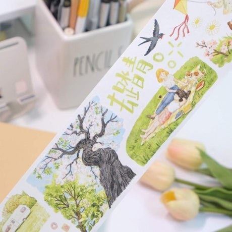 Sticker Washi Tape - Pre - cut - Sakura Voyage - 70 mm - 3 - Washi Tape Shop - Tidformera