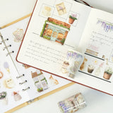 Sticker Washi Tape - Pre - cut - Spring Café - 70 mm - 2 - Washi Tape Shop - Tidformera