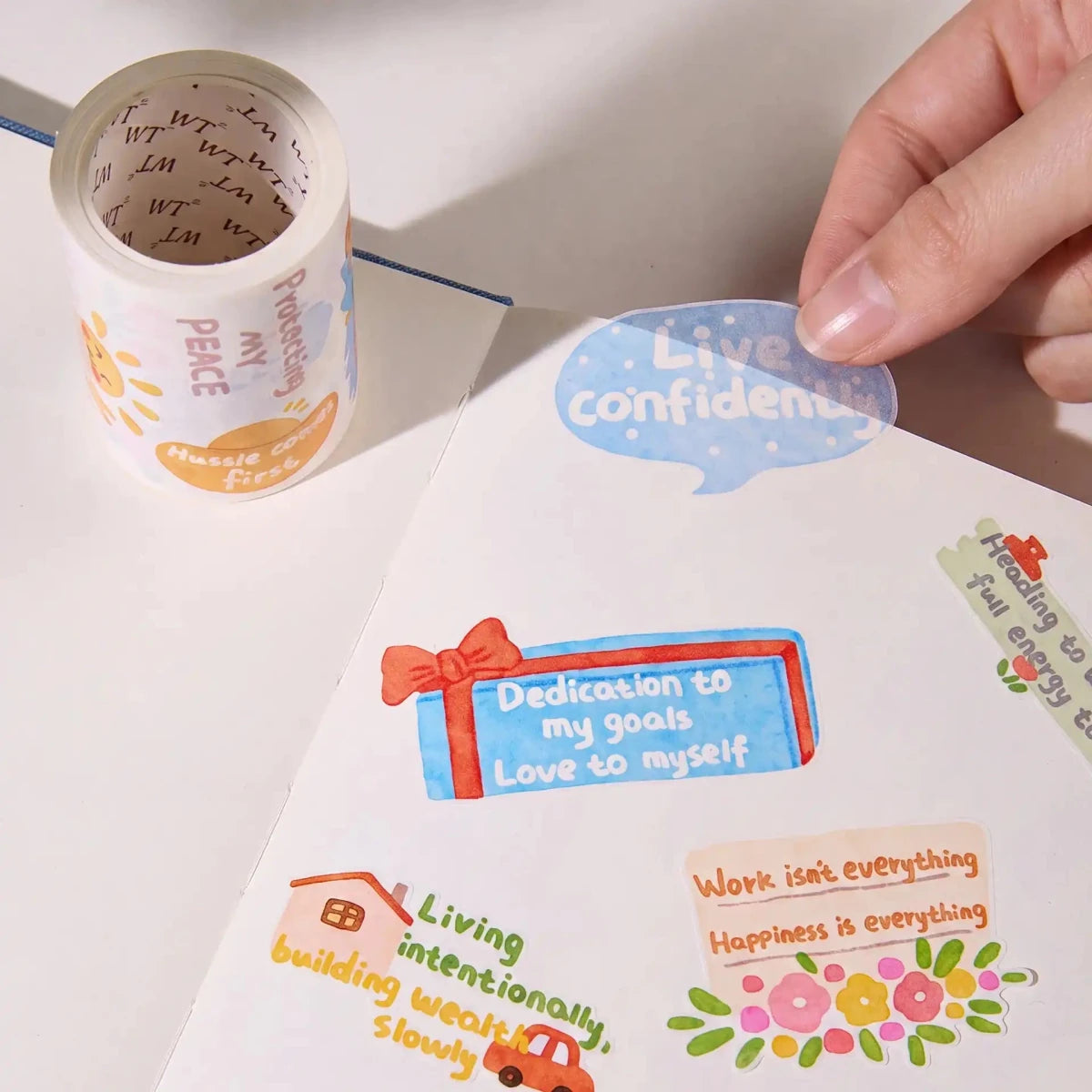 Sticker Washi Tape - Pre-cut - The Confident Mind - 60 mm - 2 - Washi Tape Shop - Tidformera