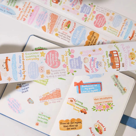 Sticker Washi Tape - Pre-cut - The Confident Mind - 60 mm - 3 - Washi Tape Shop - Tidformera