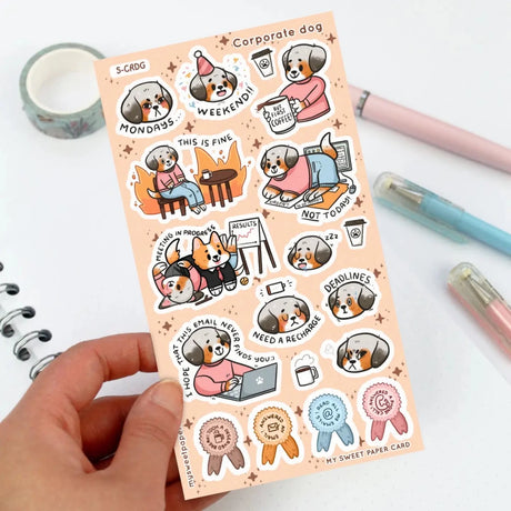Stickers - Corporate Dog - 2 - My Sweet Paper Card - Tidformera