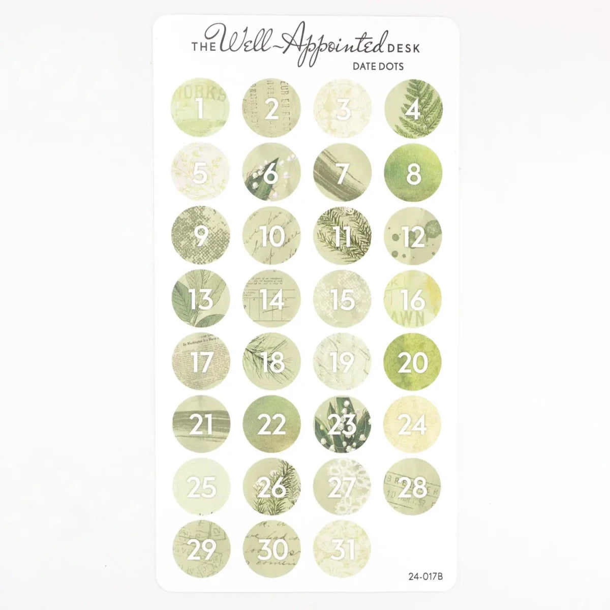 Stickers - Date Dots - Green - 1 - The Well-Appointed Desk - Tidformera