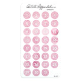 Stickers - Date Dots - Pink - 1 - The Well-Appointed Desk - Tidformera