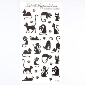 Stickers - Everyday Is Caturday - Black - 1 - The Well-Appointed Desk - Tidformera