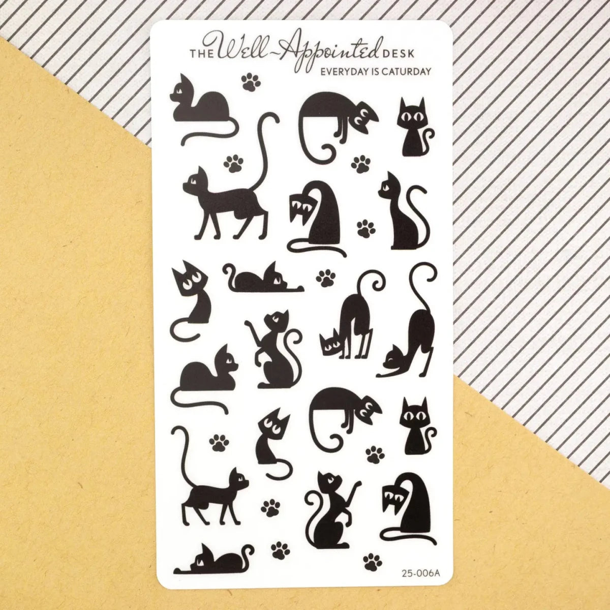 Stickers - Everyday Is Caturday - Black - 2 - The Well-Appointed Desk - Tidformera