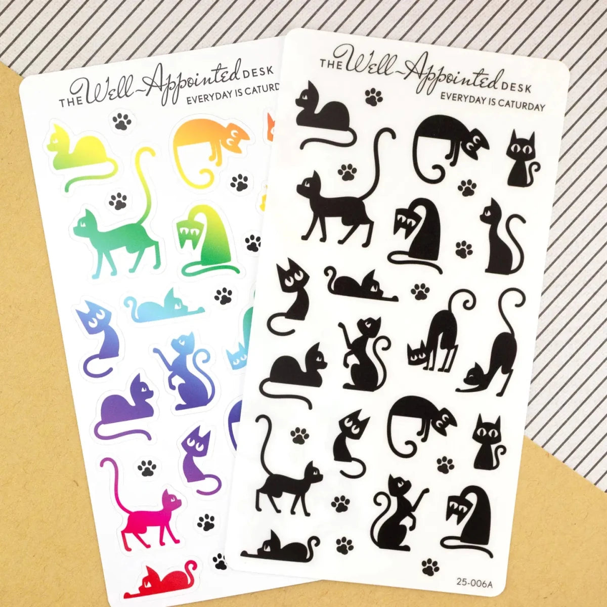 Stickers - Everyday Is Caturday - Rainbow - 3 - The Well-Appointed Desk - Tidformera