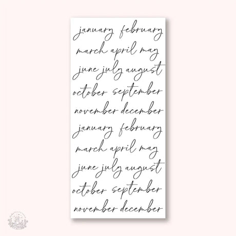 Stickers Kalender - Monthly - Large Script - 1 - Hello Petite Paper - Tidformera