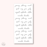 Stickers Kalender - Monthly - Small Script - 1 - Hello Petite Paper - Tidformera