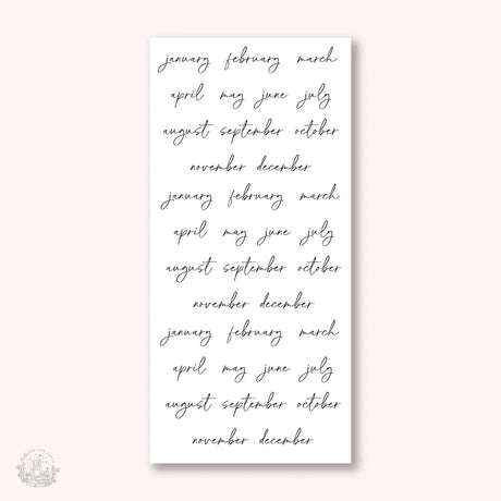Stickers Kalender - Monthly - Small Script - 1 - Hello Petite Paper - Tidformera