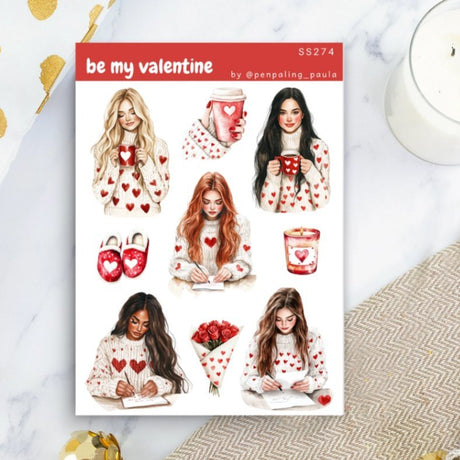 Stickers - Penpaling Paula - Be My Valentine - 1 - Penpaling Paula - Tidformera