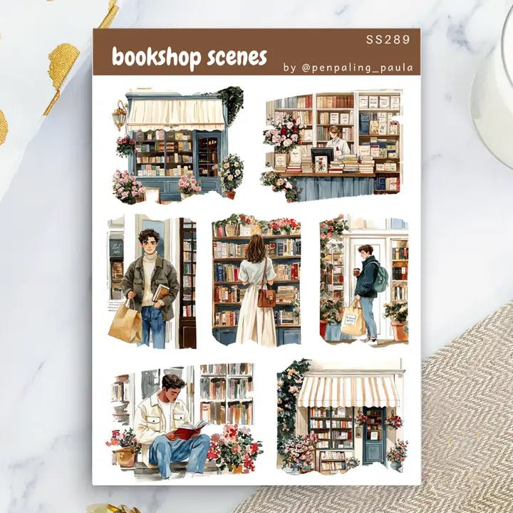 Stickers - Penpaling Paula - Bookshop Scenes - 1 - Penpaling Paula - Tidformera